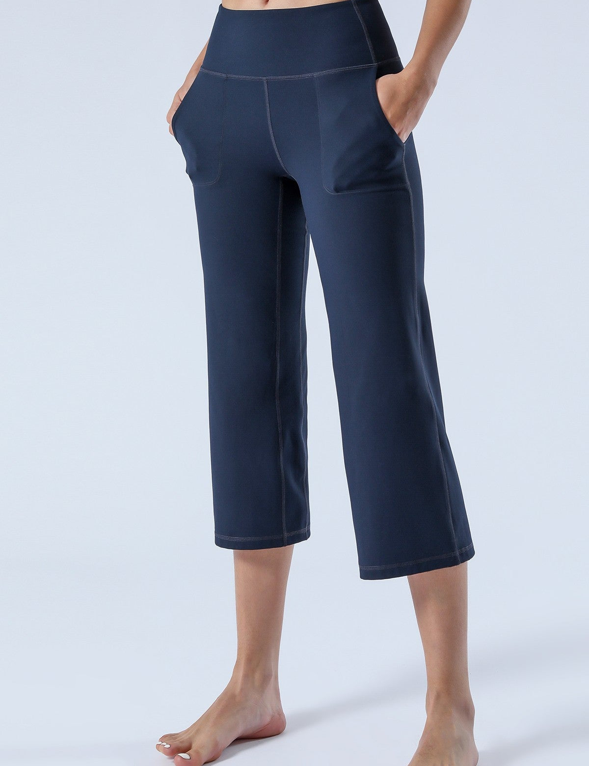 High-Rise Cropped Wide-Leg Pants by bornfocus