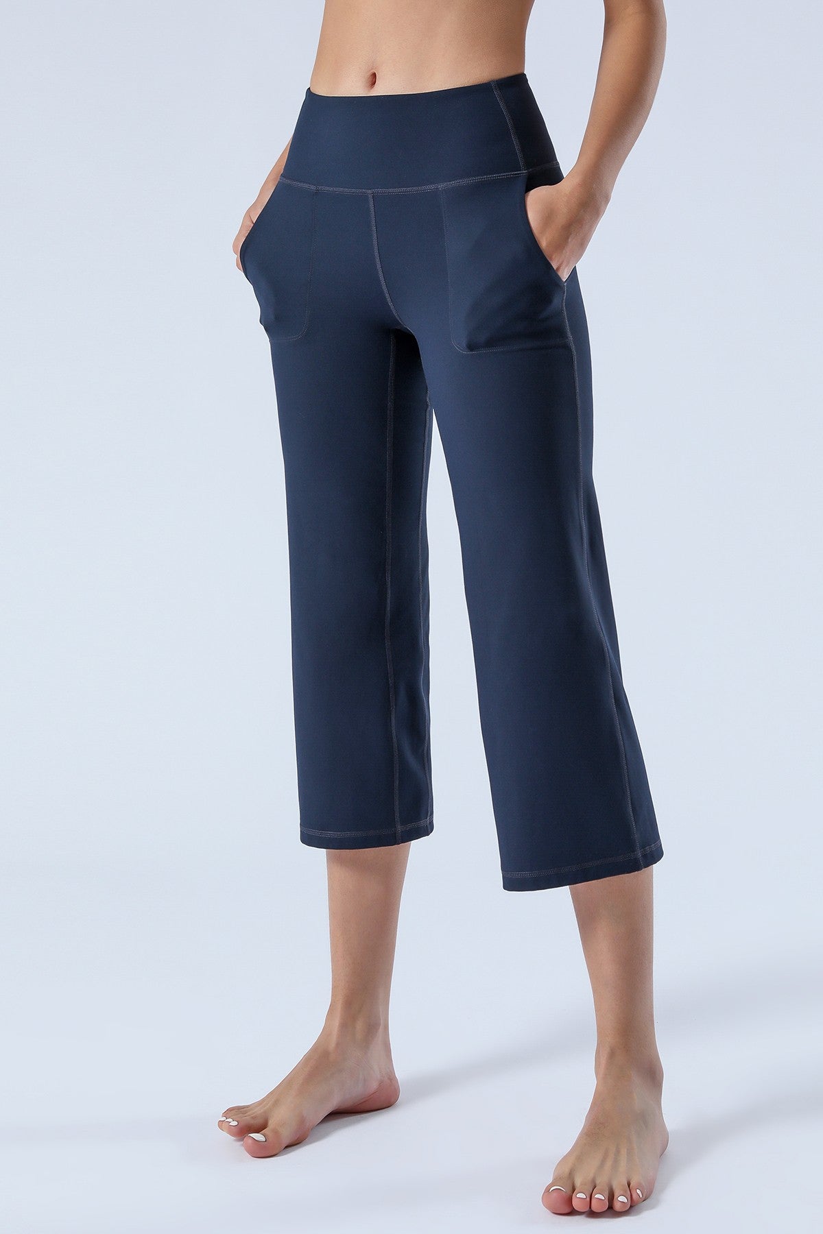 High-Rise Cropped Wide-Leg Pants by bornfocus