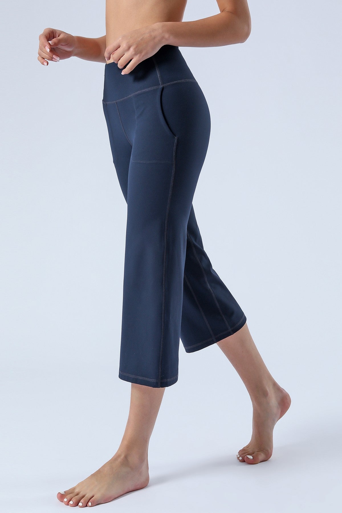 High-Rise Cropped Wide-Leg Pants by bornfocus