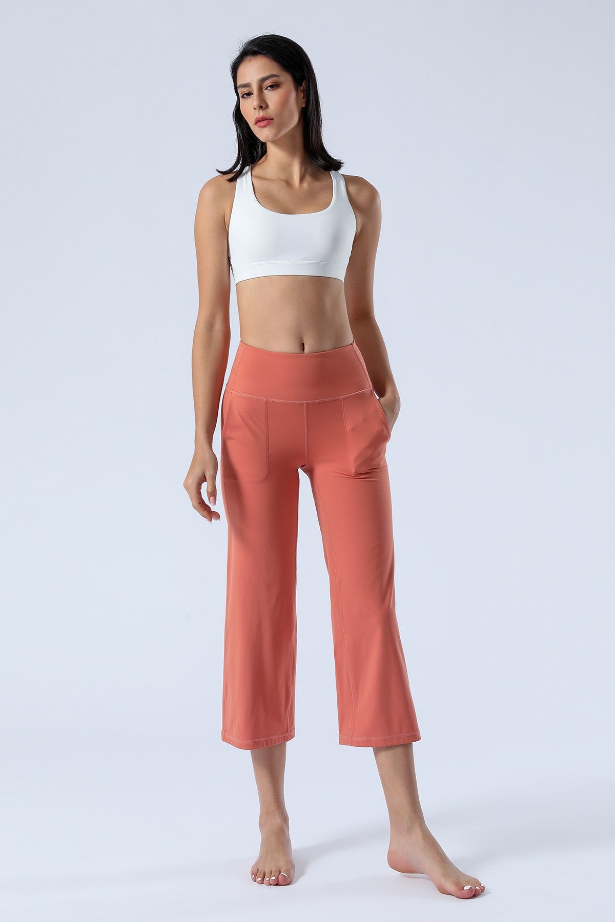 High-Rise Cropped Wide-Leg Pants by bornfocus