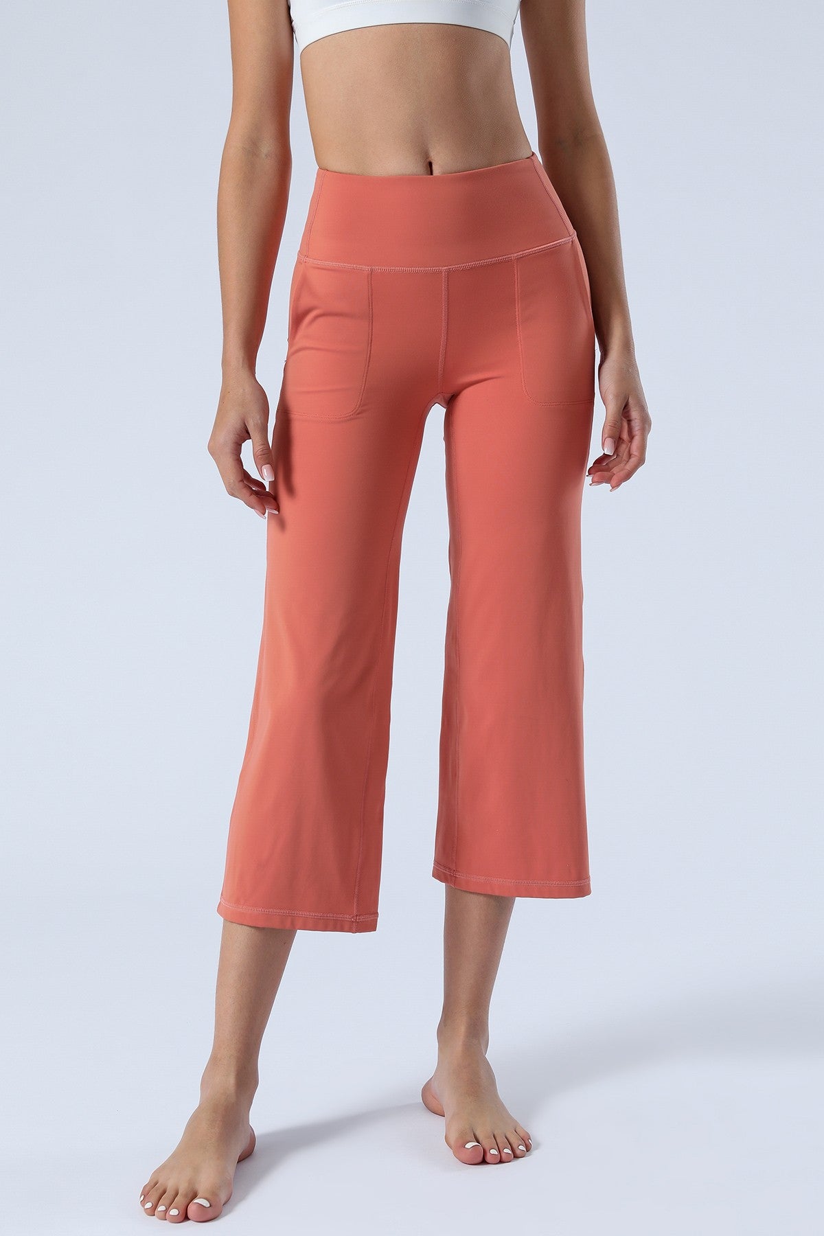 High-Rise Cropped Wide-Leg Pants by bornfocus