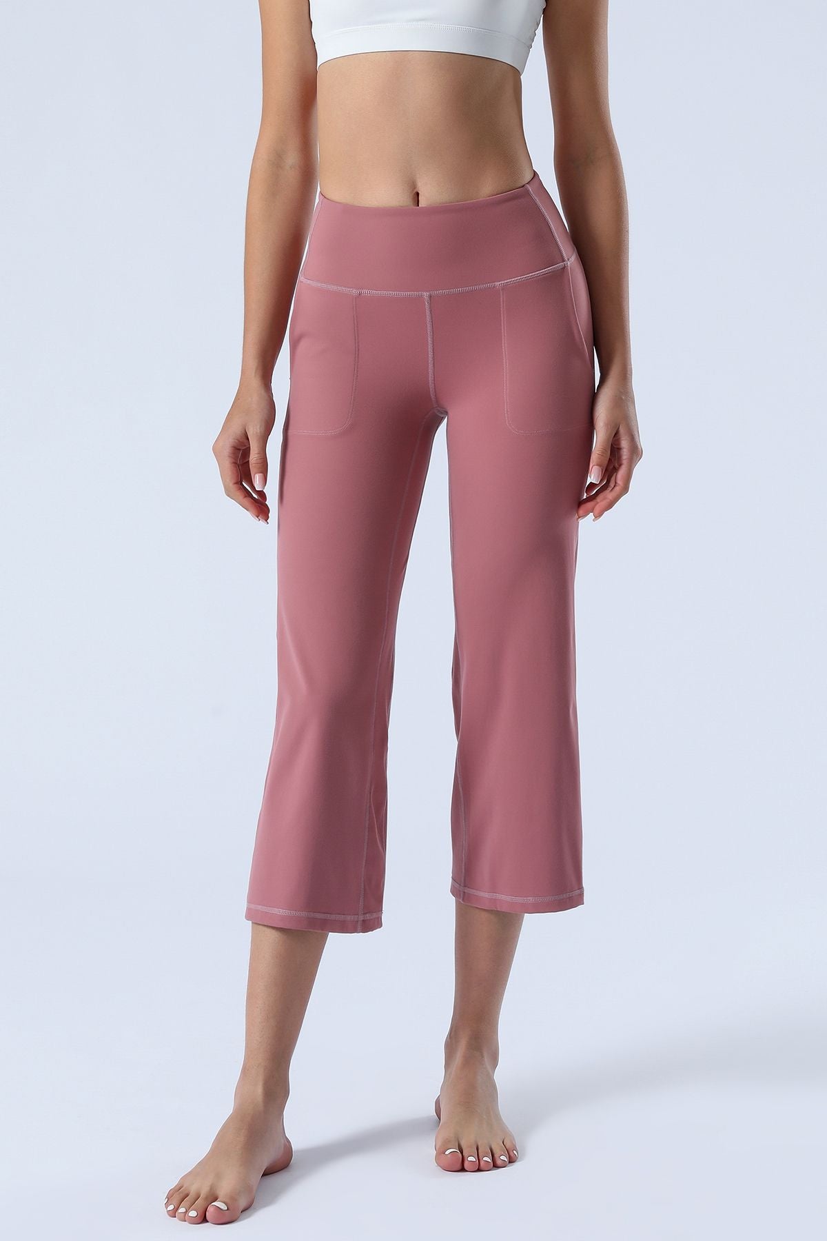 High-Rise Cropped Wide-Leg Pants by bornfocus