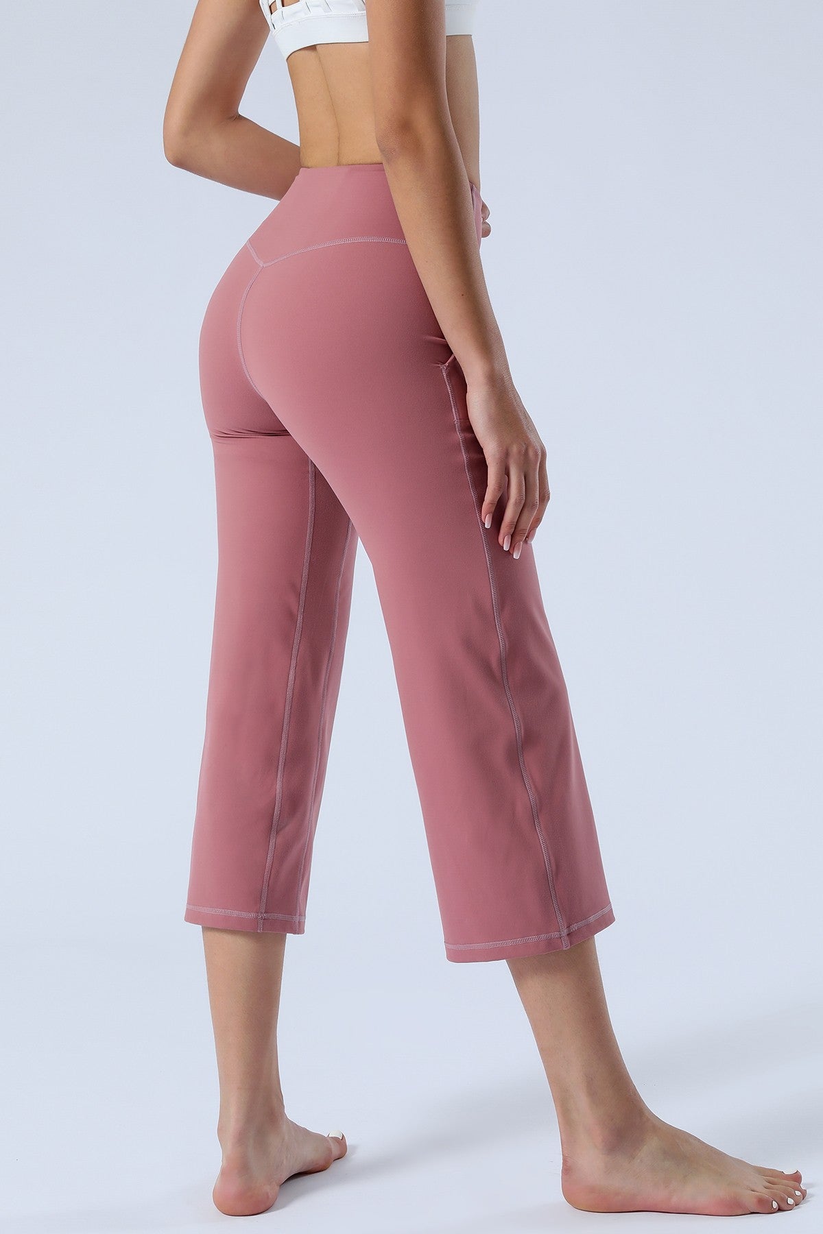 High-Rise Cropped Wide-Leg Pants by bornfocus