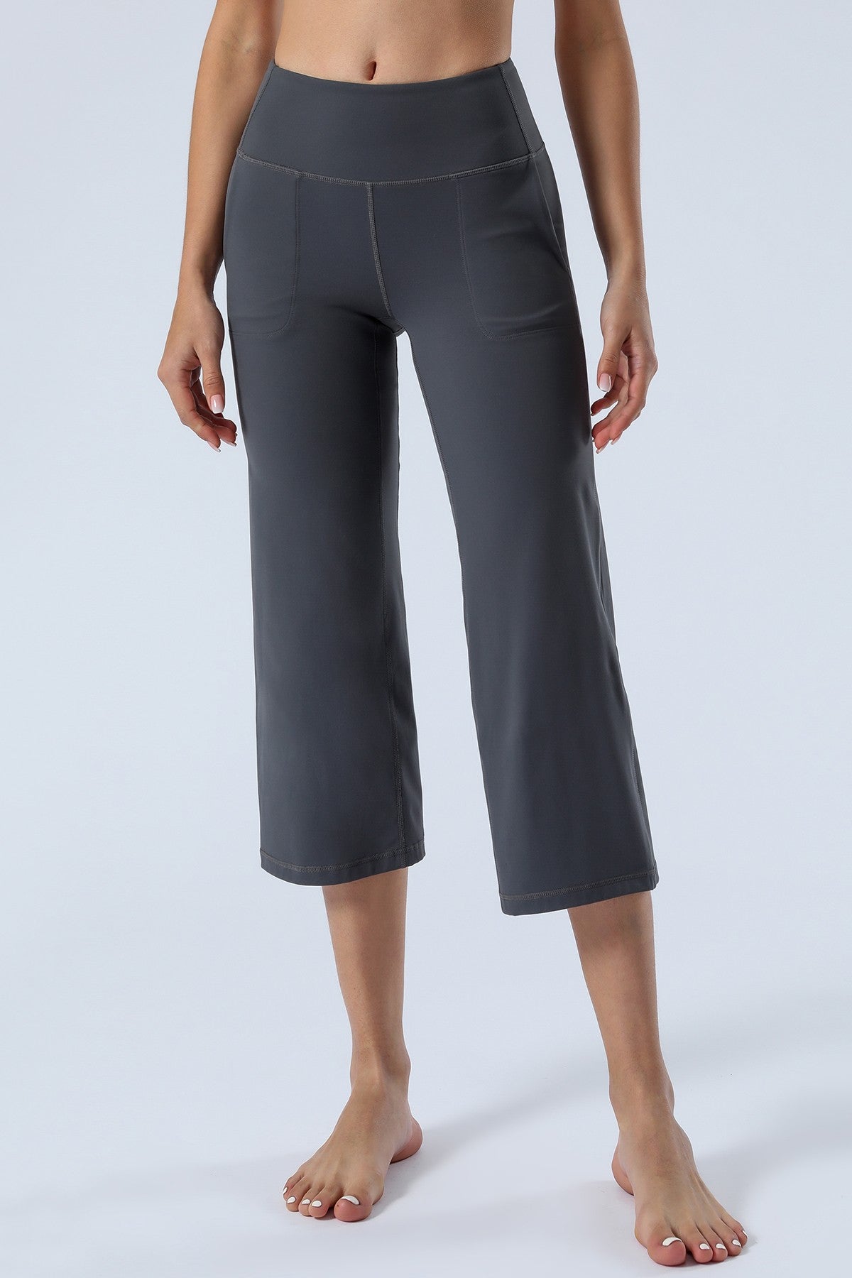 High-Rise Cropped Wide-Leg Pants by bornfocus