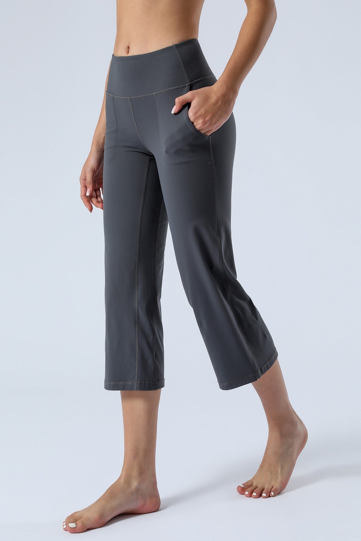 High-Rise Cropped Wide-Leg Pants by bornfocus