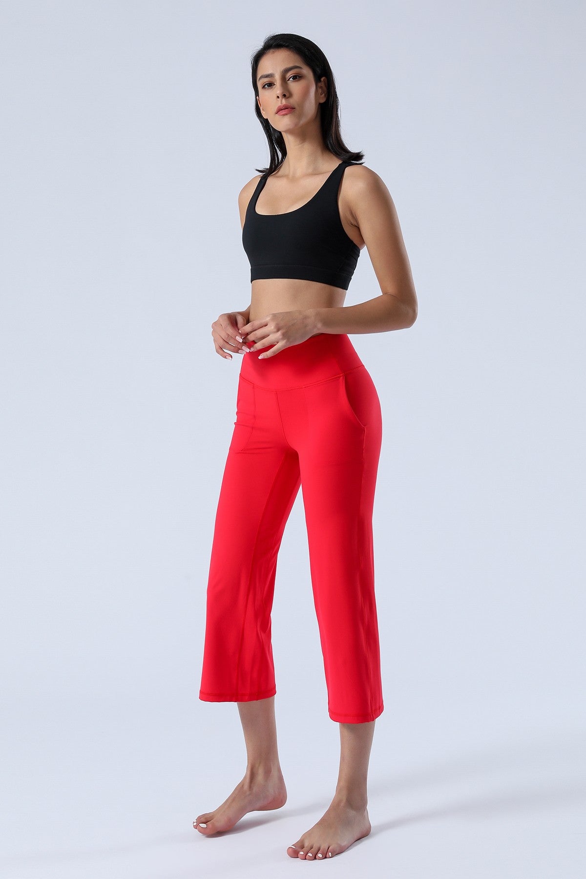 High-Rise Cropped Wide-Leg Pants by bornfocus