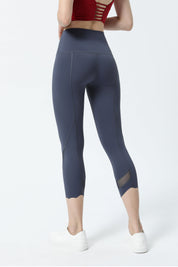 High-Rise Mesh Insert Capri Legging by bornfocus