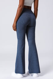 High Waist Flared Pants with Pockets by bornfocus