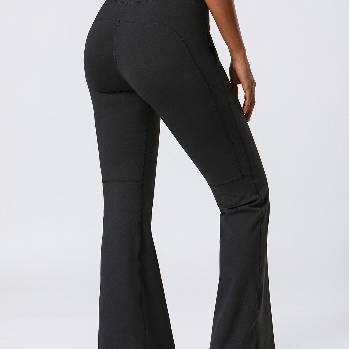 High Waist Flared Pants with Pockets by bornfocus