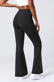 High Waist Flared Pants with Pockets by bornfocus