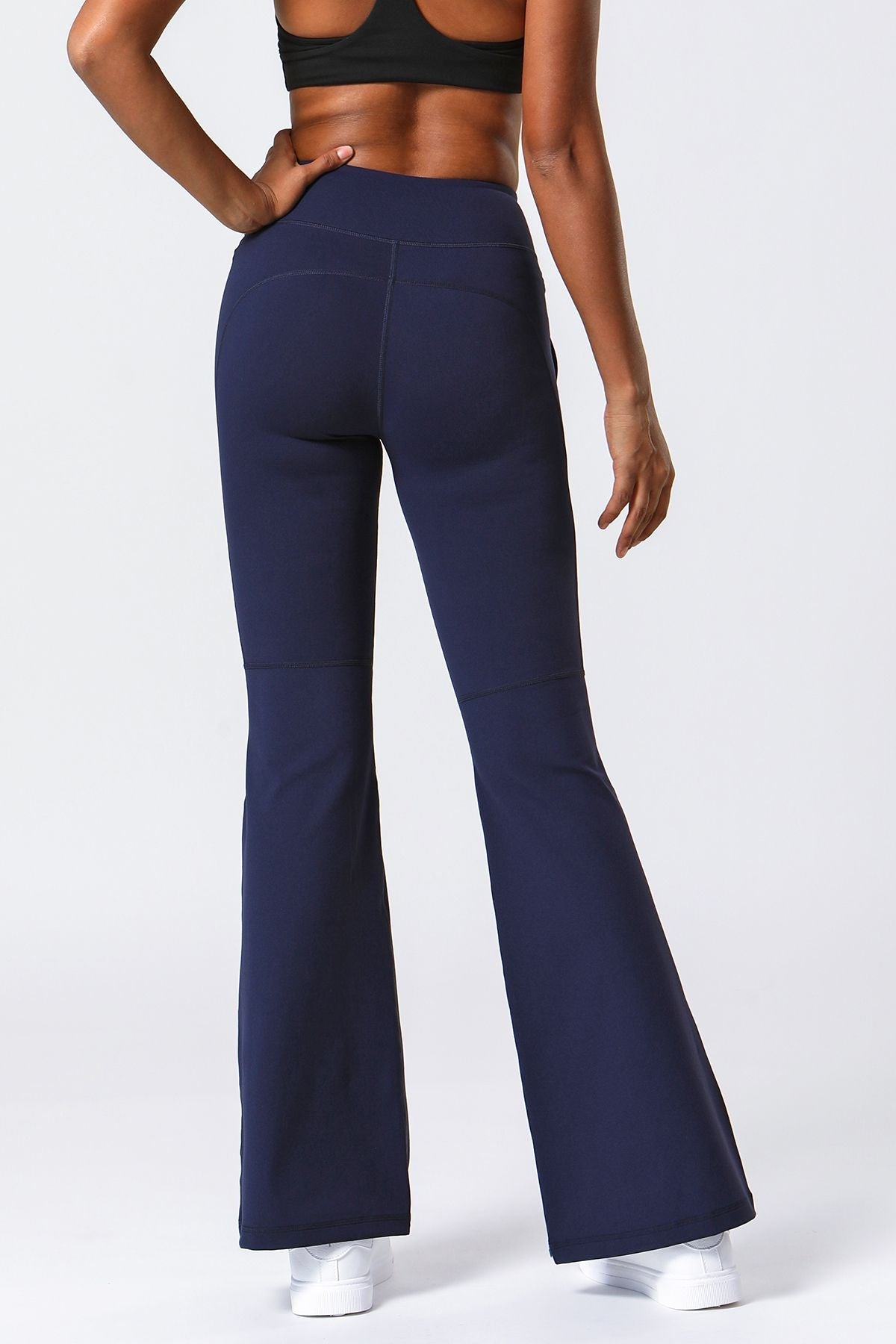 High Waist Flared Pants with Pockets by bornfocus