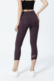 High-Rise Mesh Insert Capri Legging by bornfocus