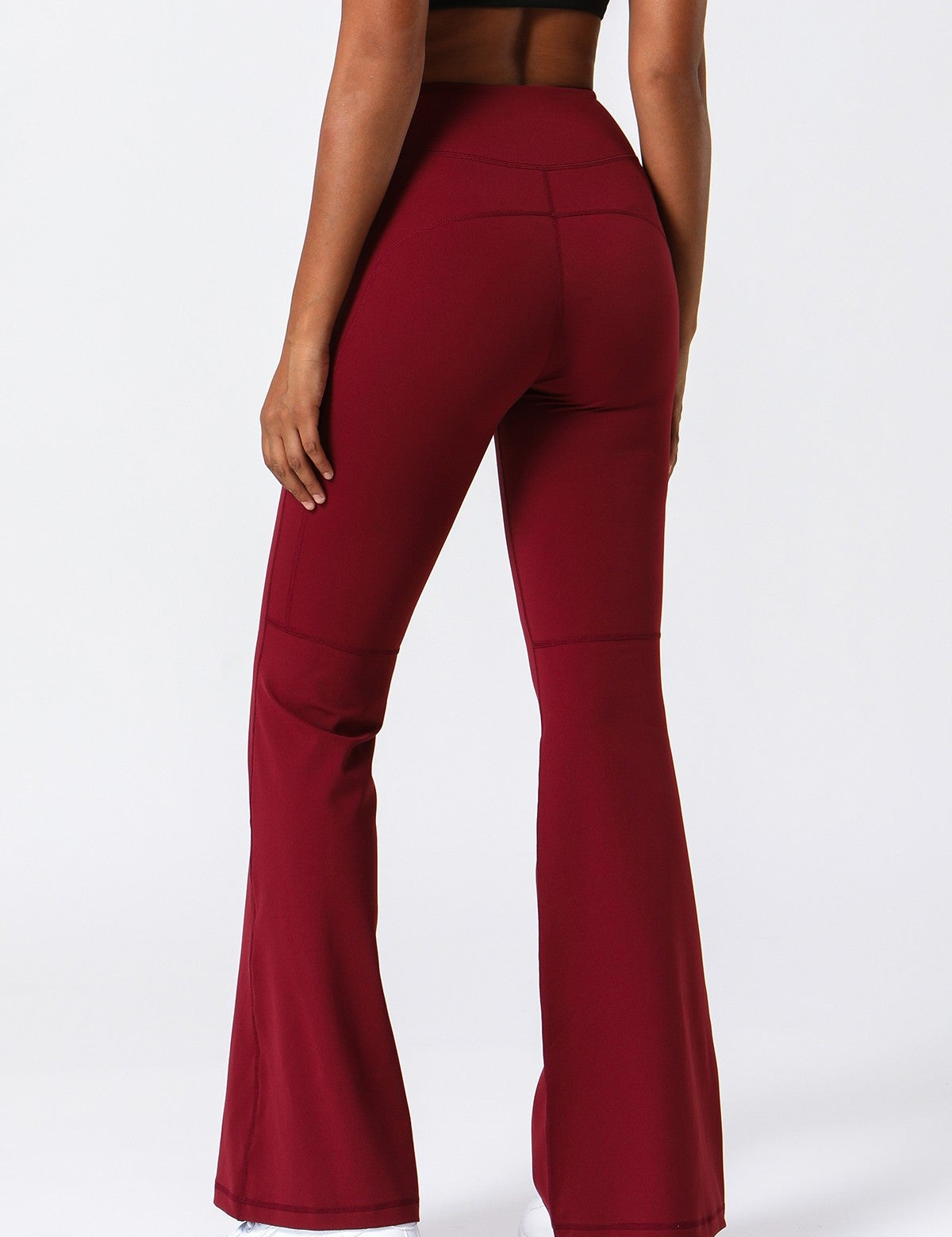 High Waist Flared Pants with Pockets by bornfocus