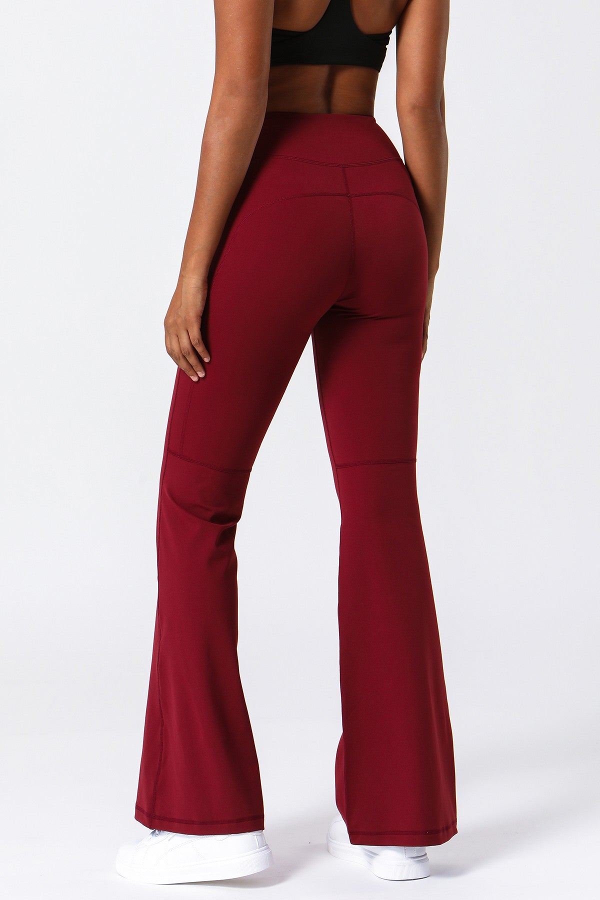 High Waist Flared Pants with Pockets by bornfocus