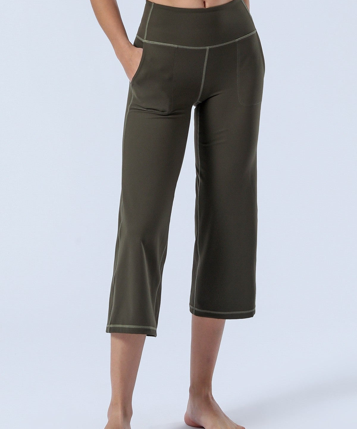 High-Rise Cropped Wide-Leg Pants by bornfocus