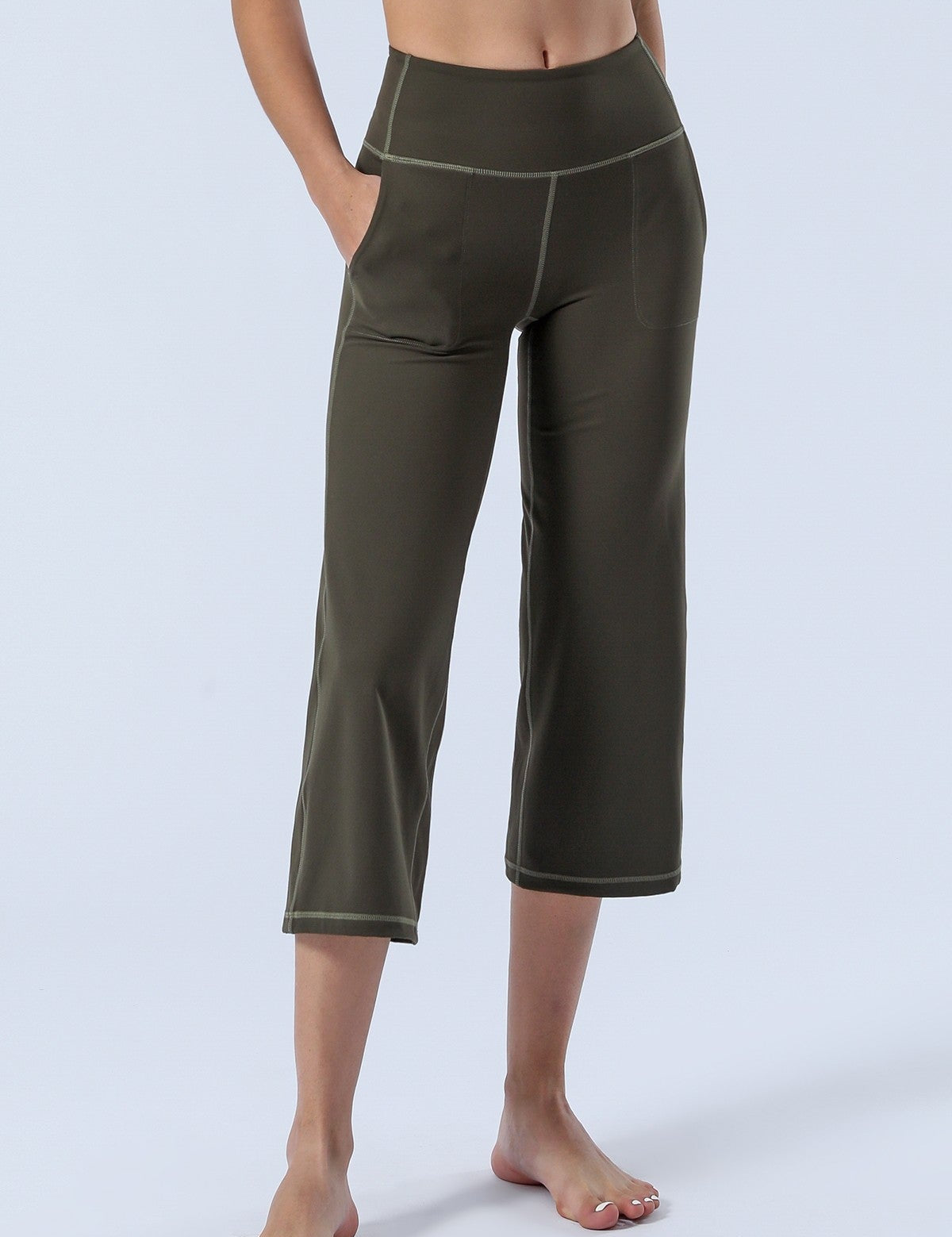 High-Rise Cropped Wide-Leg Pants by bornfocus