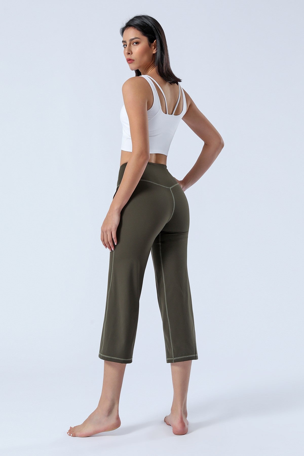 High-Rise Cropped Wide-Leg Pants by bornfocus