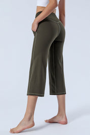 High-Rise Cropped Wide-Leg Pants by bornfocus