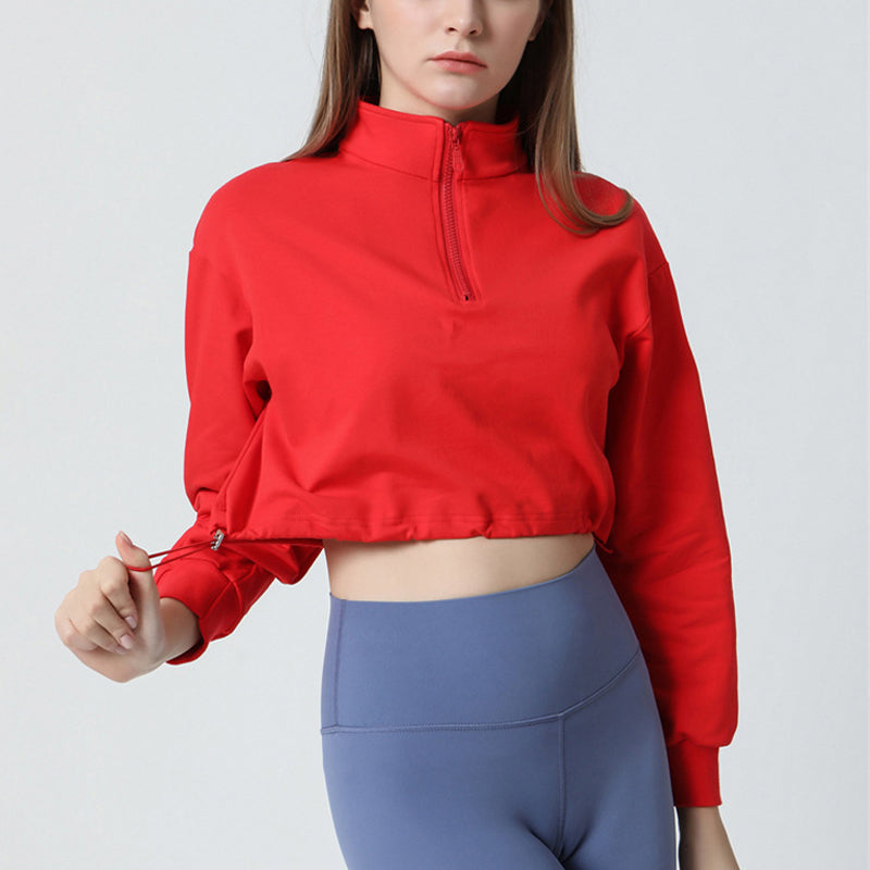 Half-zip Stand-up Collar Sweatshirt by bornfocus