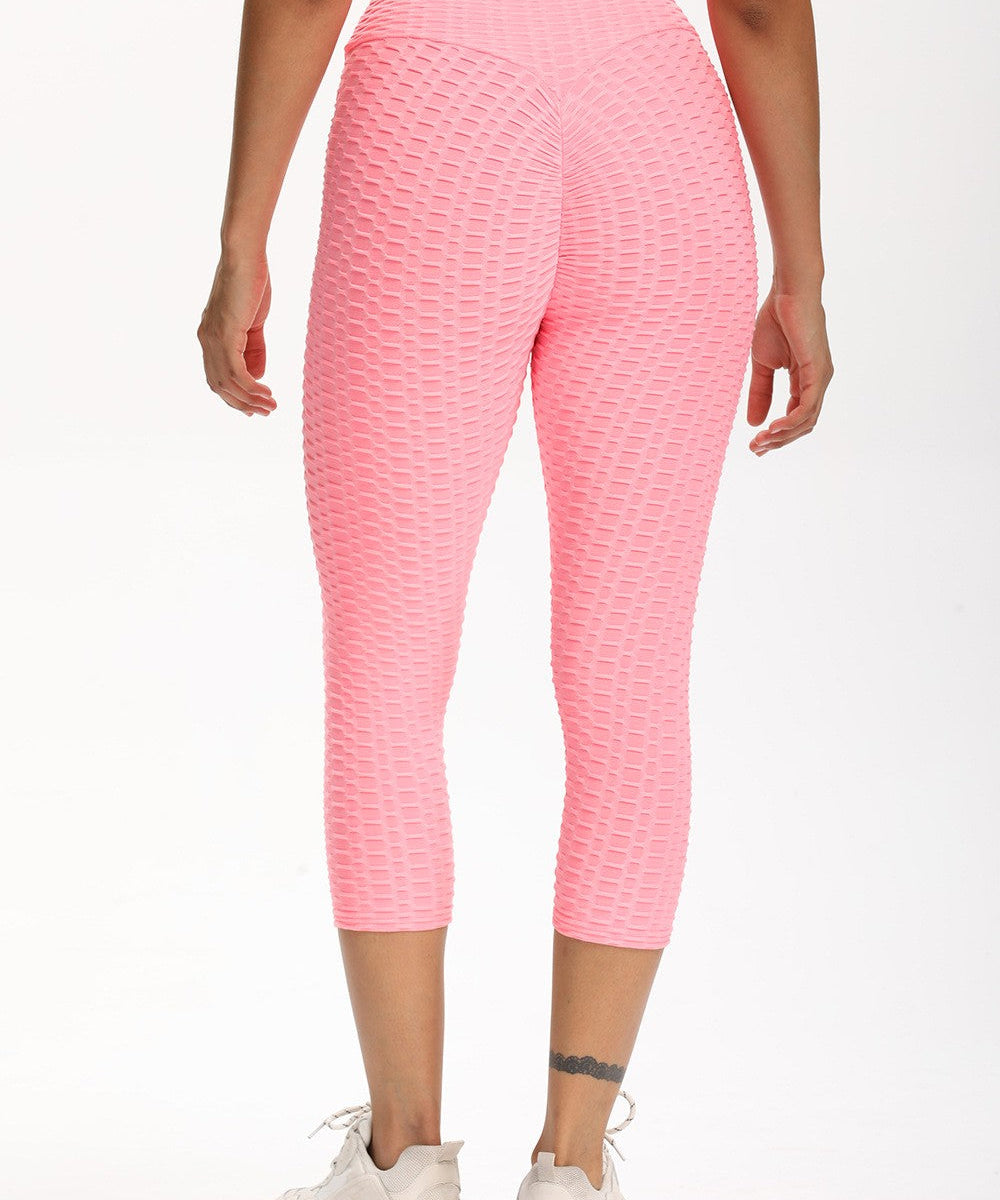 High Waisted Cropped Butt Lifting TikTok Leggings by bornfocus