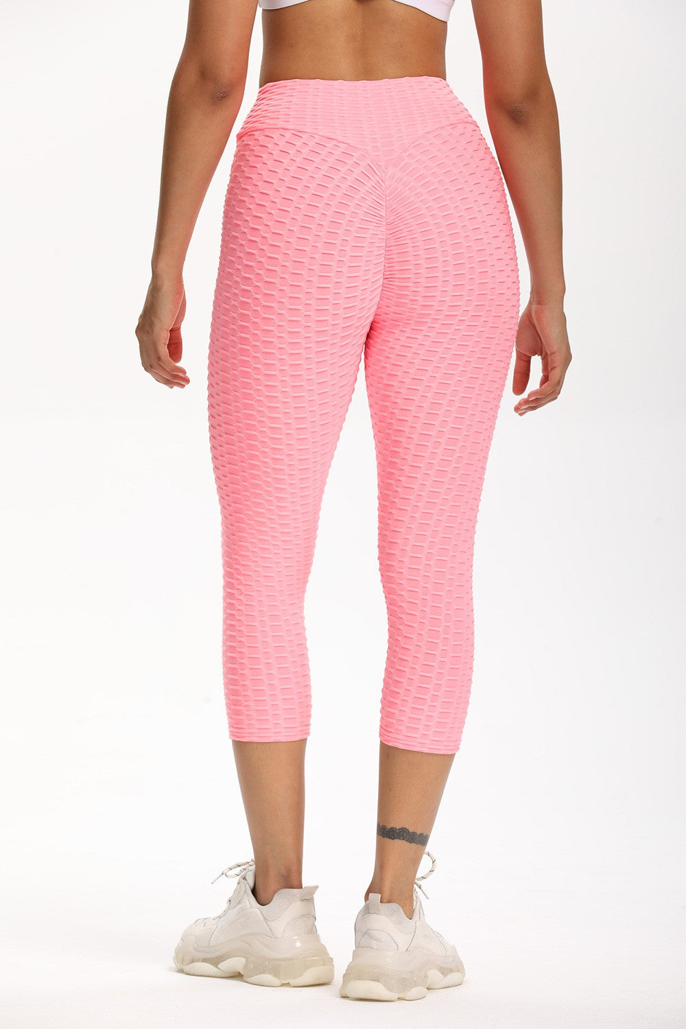 High Waisted Cropped Butt Lifting TikTok Leggings by bornfocus