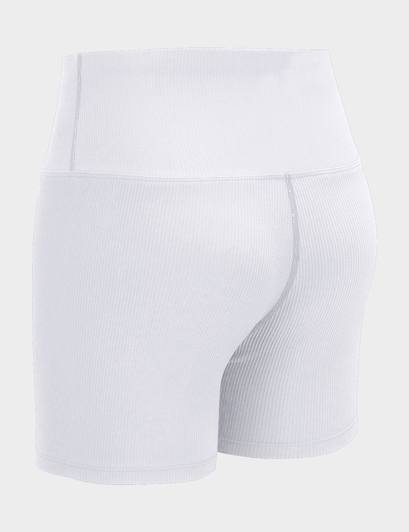 Ribbed High-Rise Seamless Shorts by bornfocus