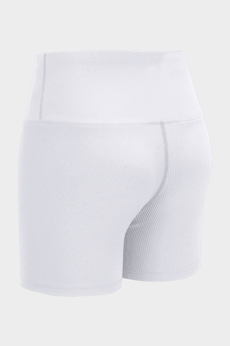 Ribbed High-Rise Seamless Shorts by bornfocus