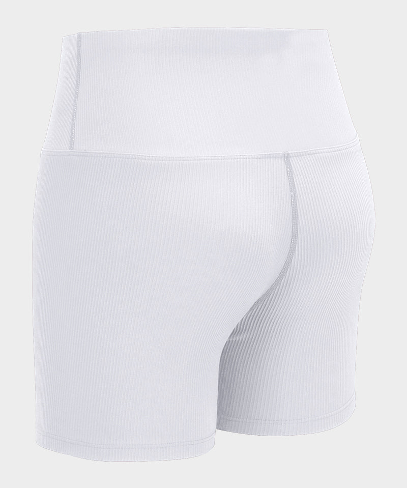 Ribbed High-Rise Seamless Shorts by bornfocus