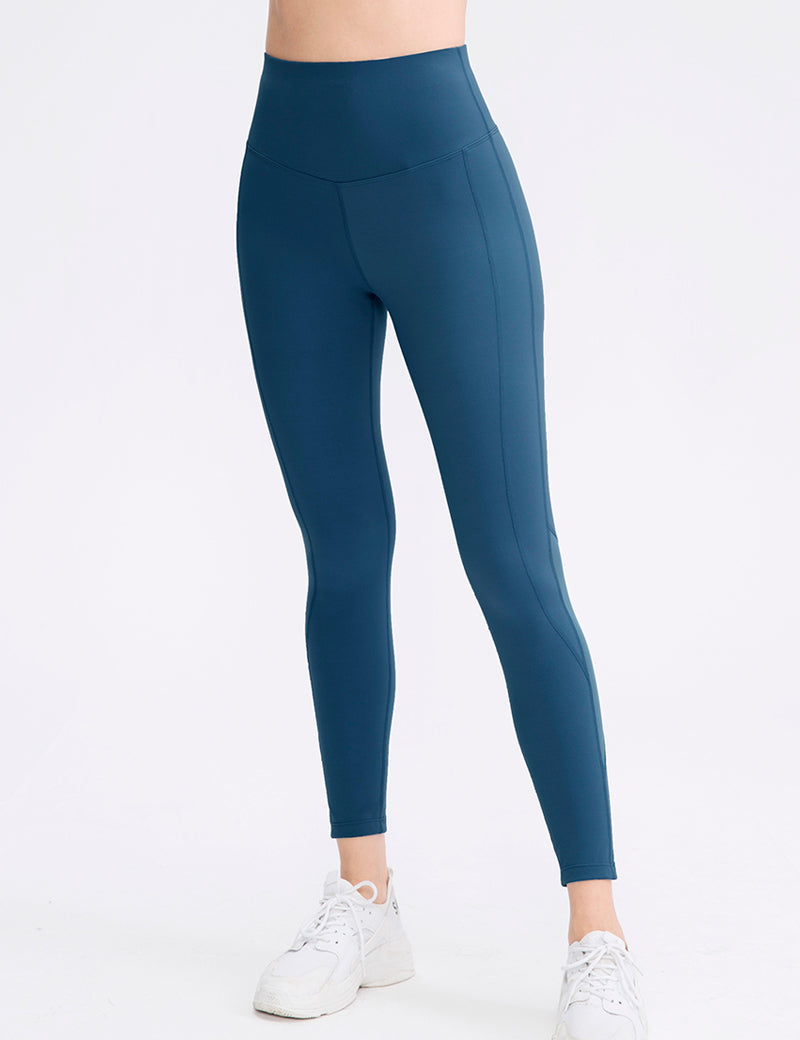 Mesh Insert High-Rise Ankle Leggings by bornfocus