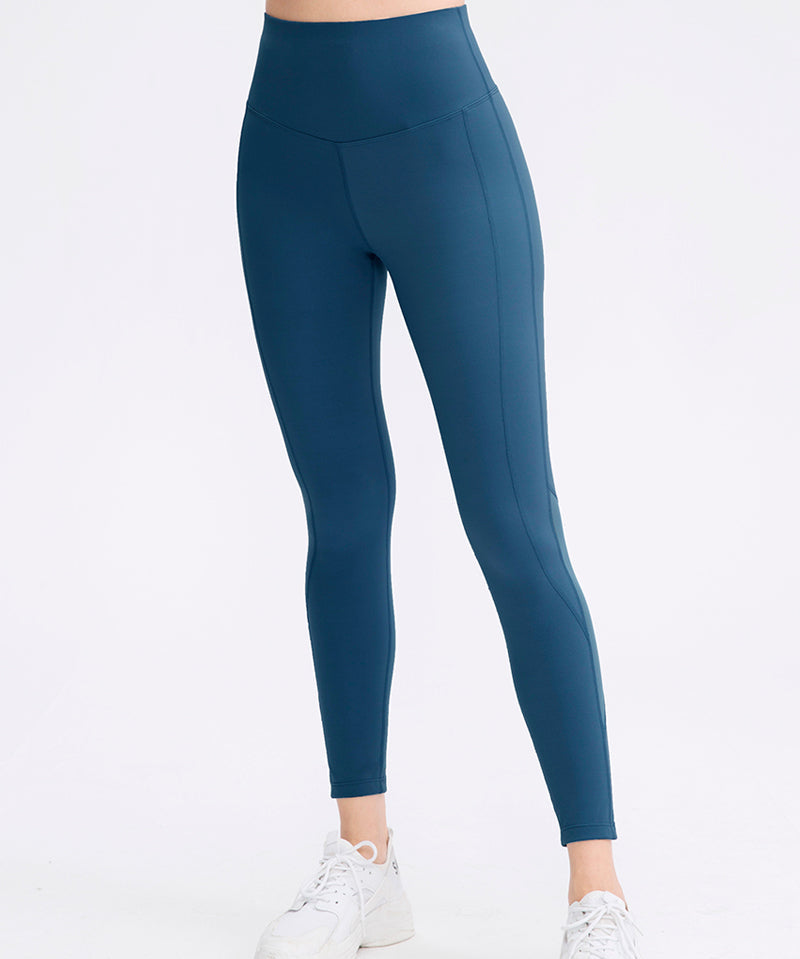 Mesh Insert High-Rise Ankle Leggings by bornfocus