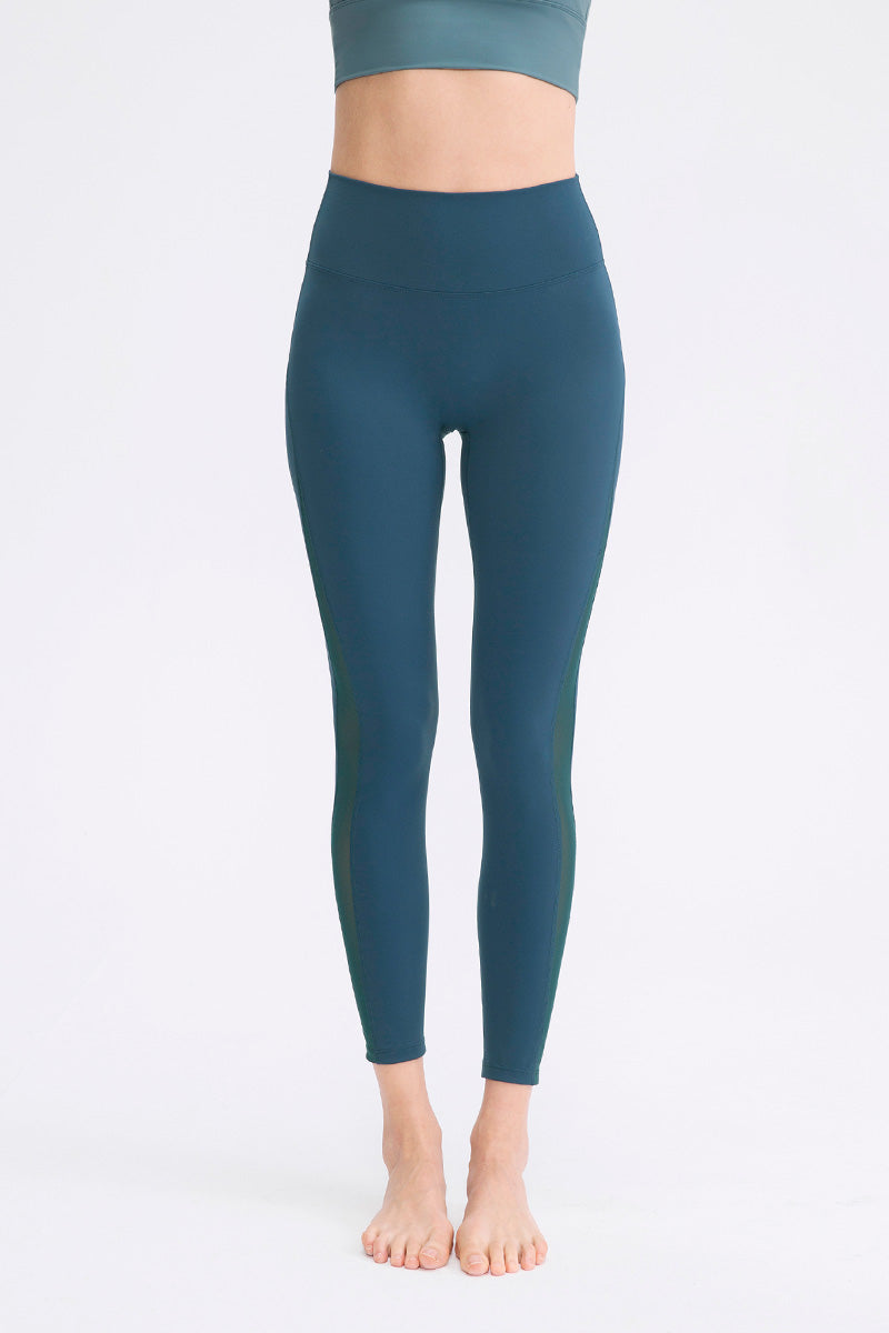 High Waist Workout Leggings with Mesh Inserts by bornfocus