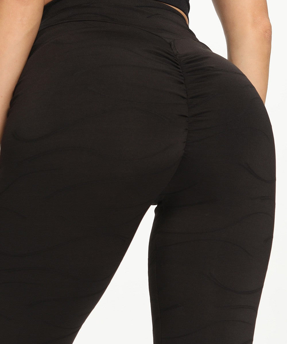 Ripples Ruched Bum Gym Leggings by bornfocus