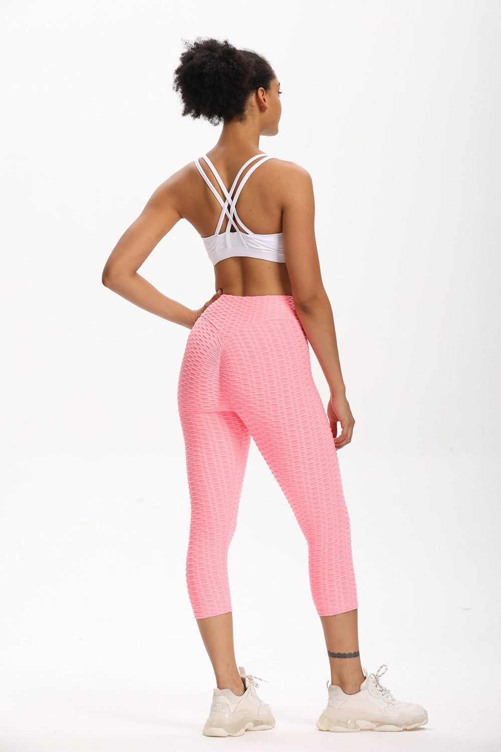 High Waisted Cropped Butt Lifting TikTok Leggings by bornfocus