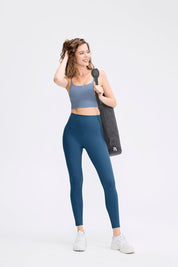 Mesh Insert High-Rise Ankle Leggings by bornfocus