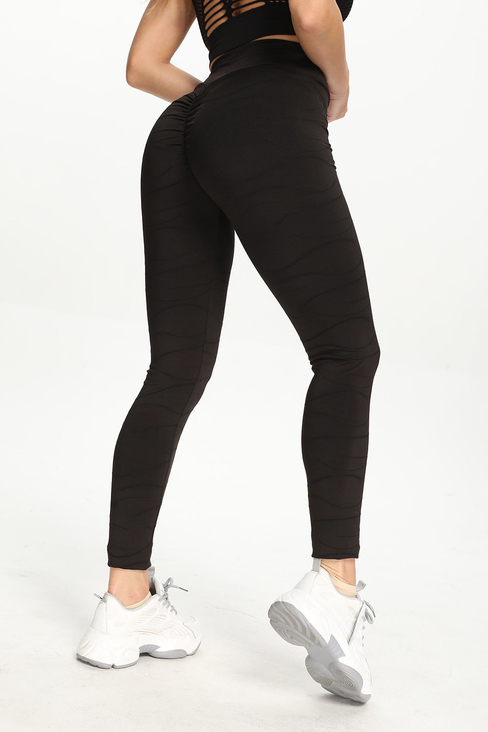 Ripples Ruched Bum Gym Leggings by bornfocus