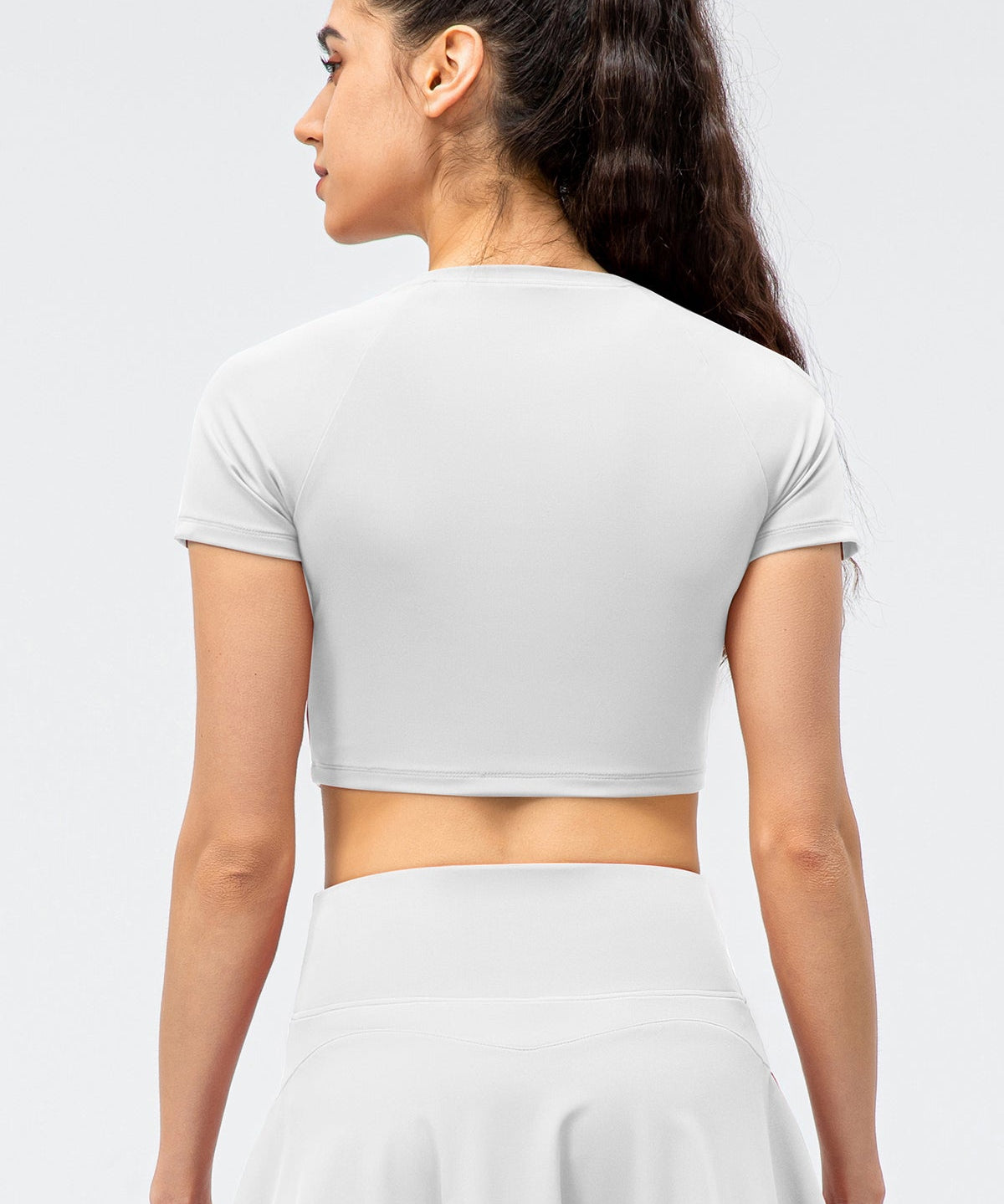 Crew Neck Cropped Short Sleeve T-Shirts by bornfocus