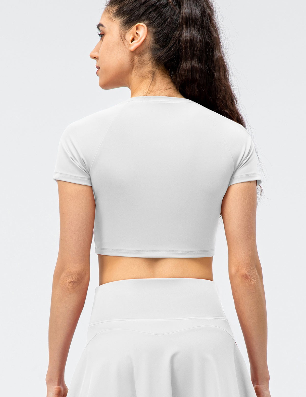 Crew Neck Cropped Short Sleeve T-Shirts by bornfocus