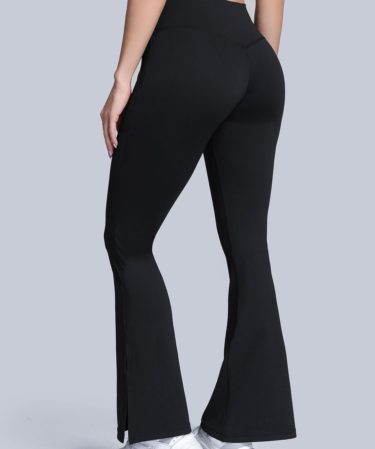 High Waist Crossover Bootcut Leggings by bornfocus