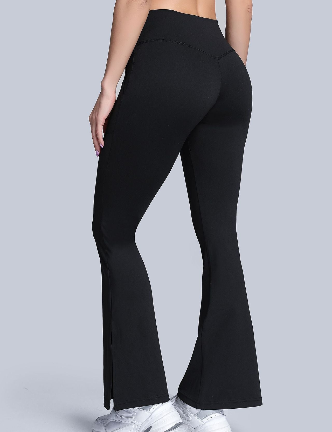 High Waist Crossover Bootcut Leggings by bornfocus