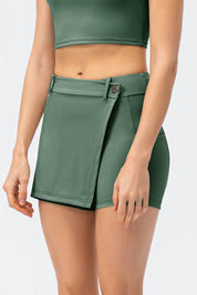 Mid-Waist Split Front Skort by bornfocus