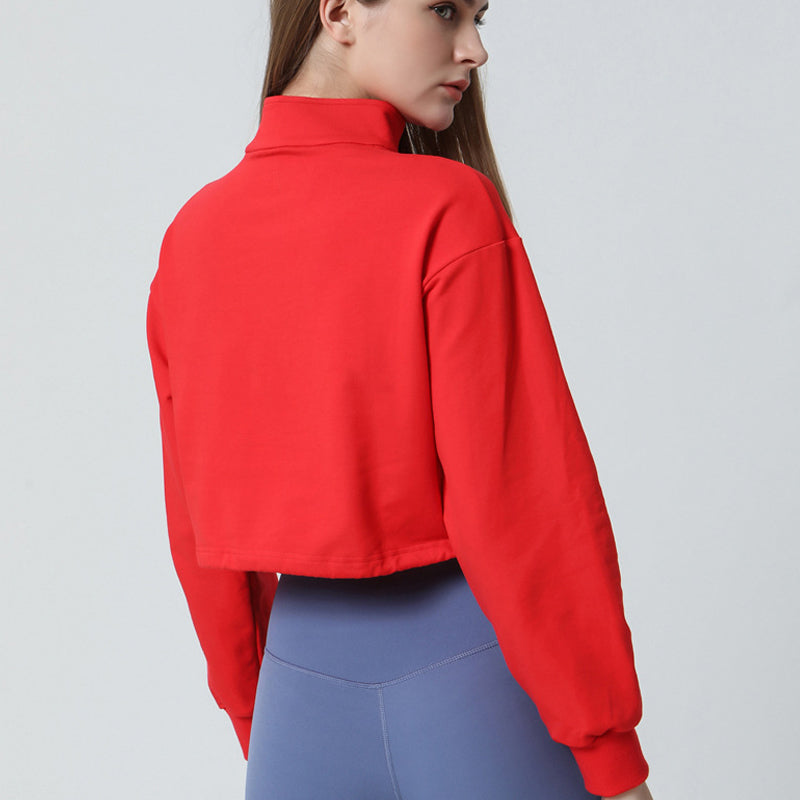 Half-zip Stand-up Collar Sweatshirt by bornfocus