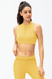 Zipper Sleeveless Crop Top by bornfocus