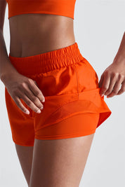 Letter Printed 2 in 1 Running Shorts by bornfocus