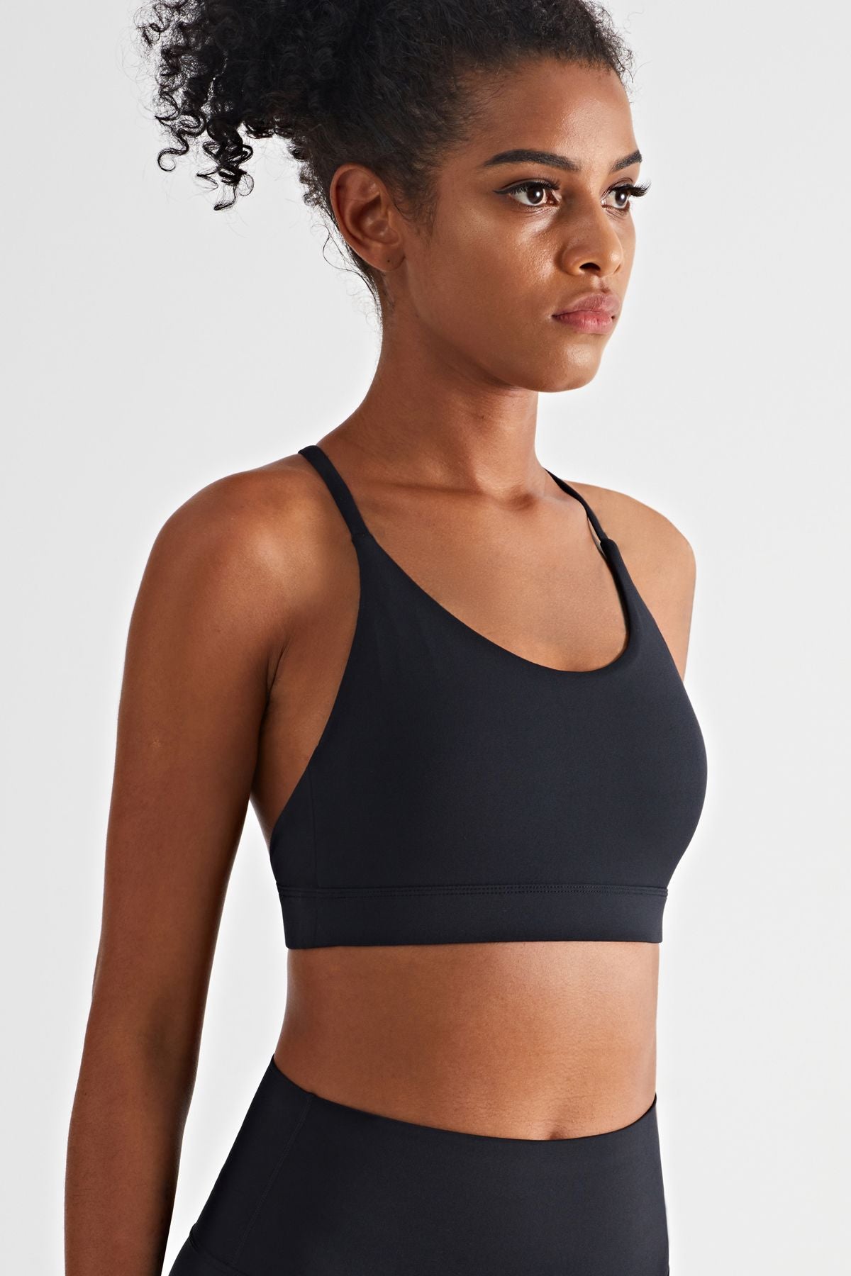 Spaghetti Straps Triangle Back Sports Bra by bornfocus