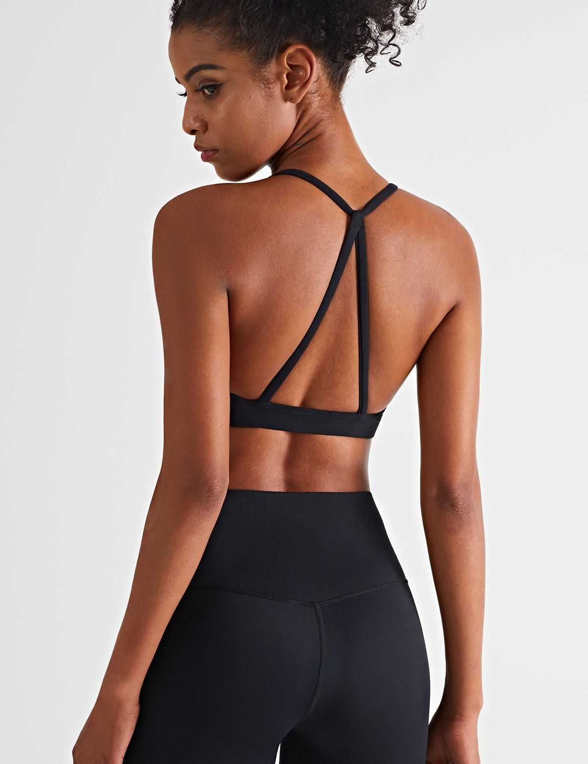 Spaghetti Straps Triangle Back Sports Bra by bornfocus