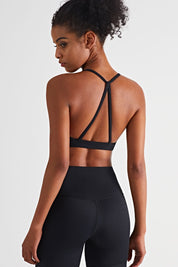 Spaghetti Straps Triangle Back Sports Bra by bornfocus