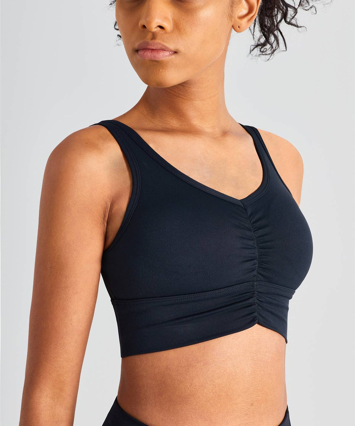 Sleek Ruched Longline Sports Bra by bornfocus