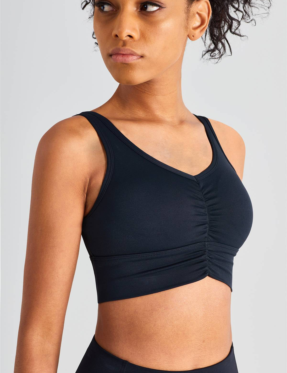 Sleek Ruched Longline Sports Bra by bornfocus