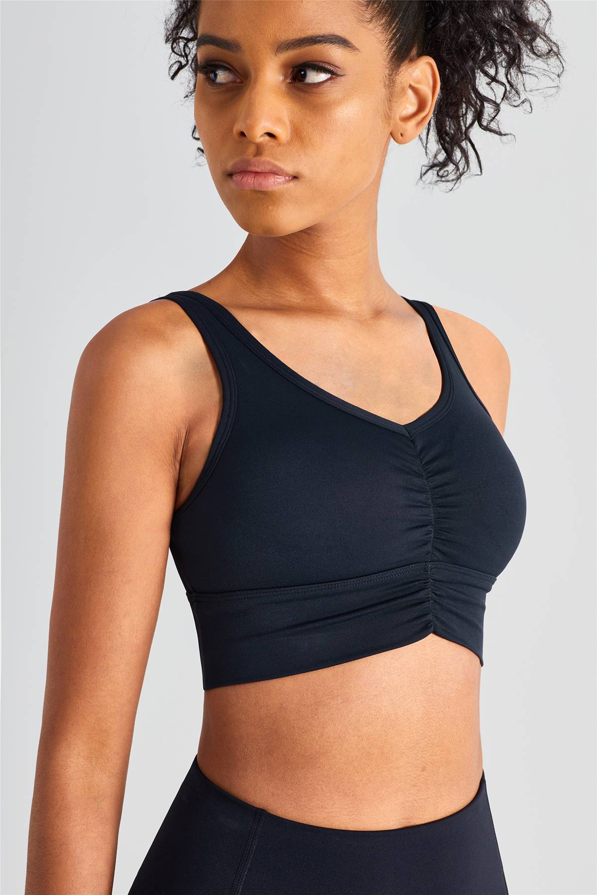 Sleek Ruched Longline Sports Bra by bornfocus