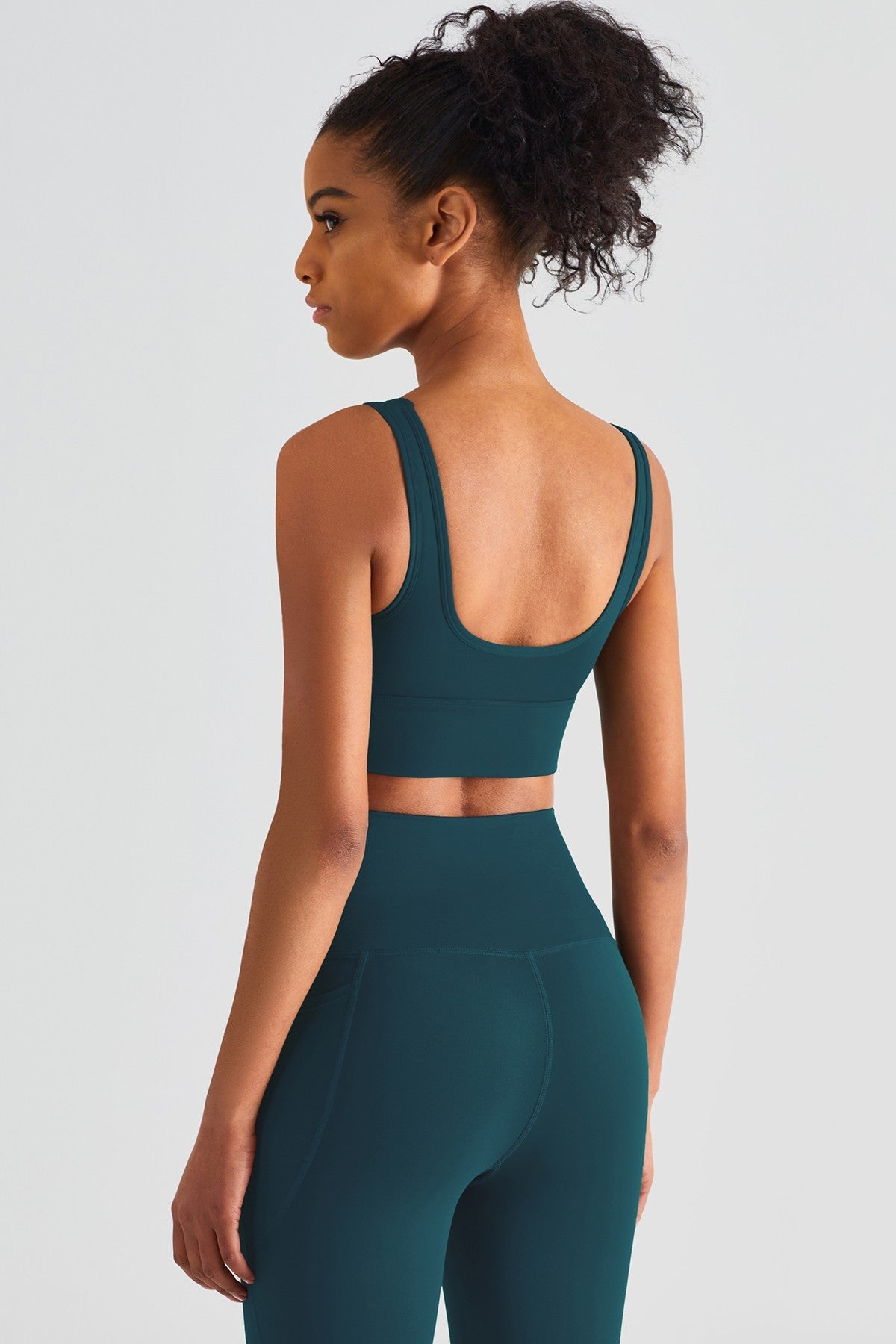 Sleek Ruched Longline Sports Bra by bornfocus